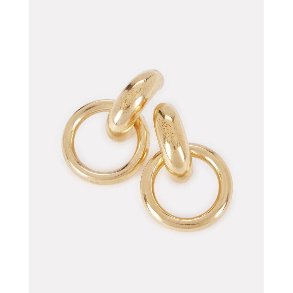 Loren Stewart Door Knocker Hoop Earrings Gold - Picture 2 of 5